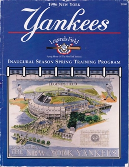 1996 New York Yankees Spring Training Program Signed By Derek Jeter- Early Signature!